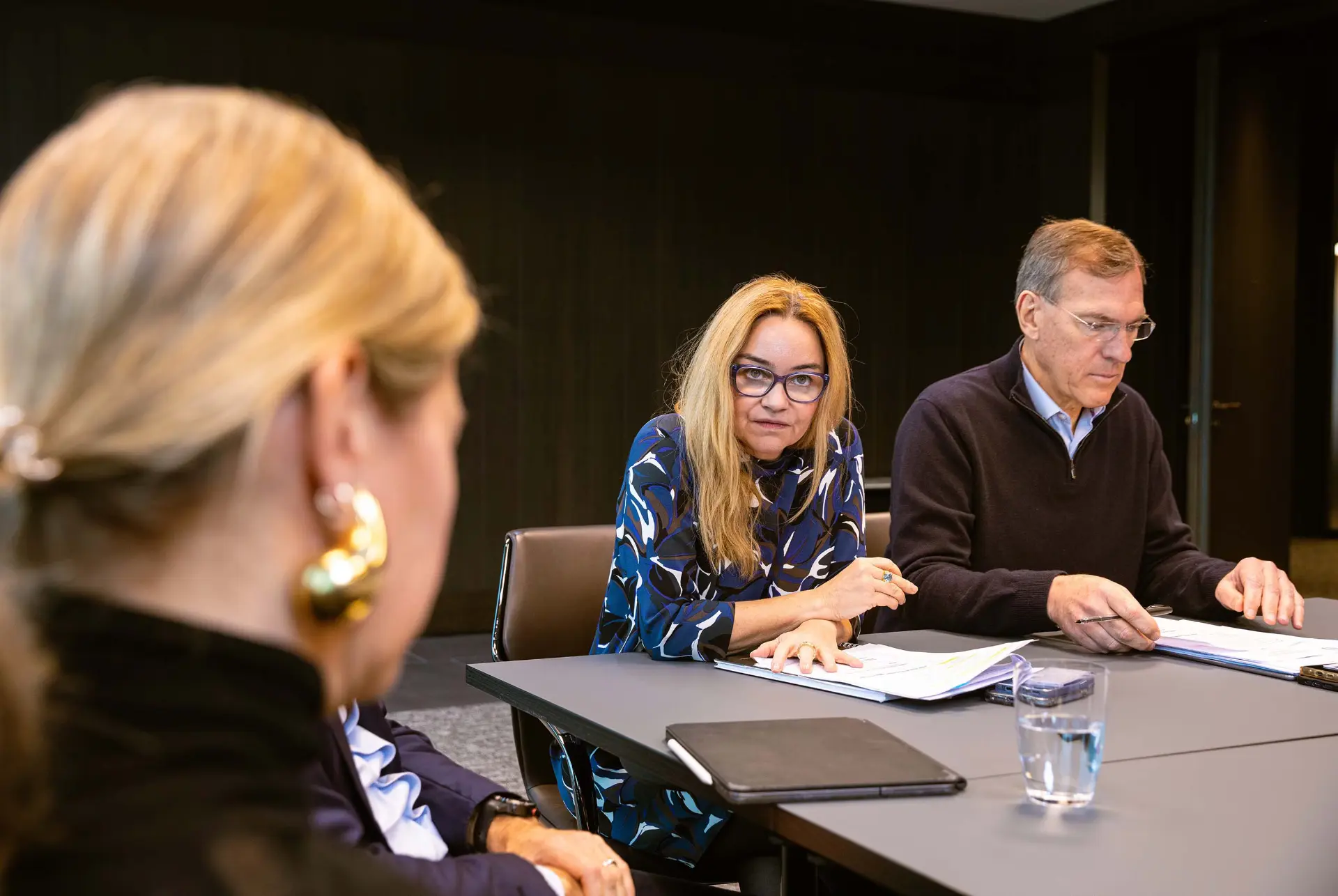Client meeting around a conference table